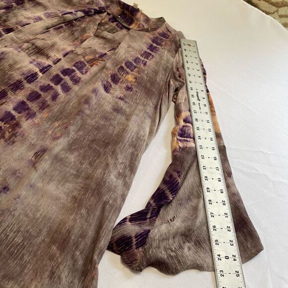 Umgee Bohemian tie dye a line dress with key hole size Small Bell Sleeves - Picture 7 of 8